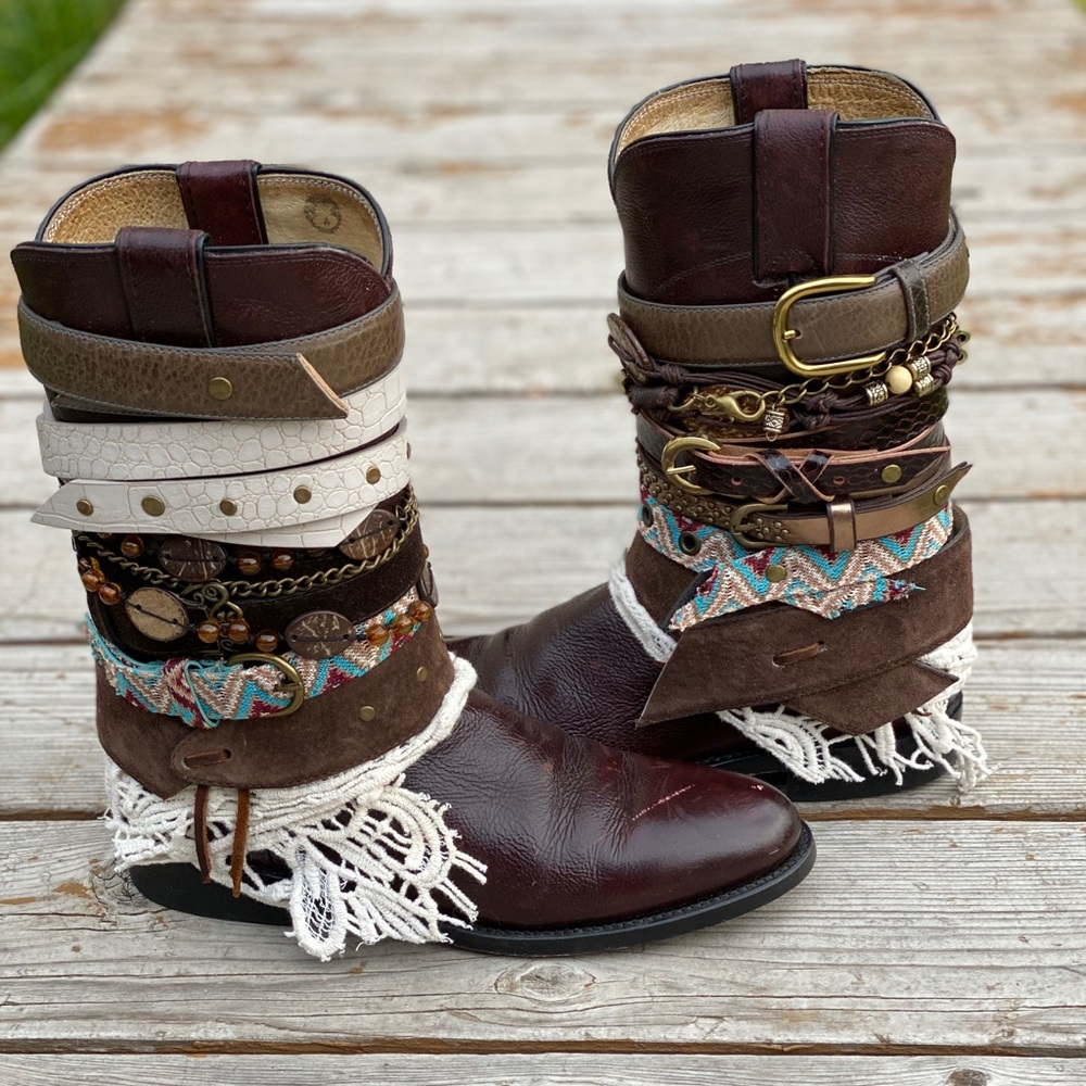 Size 7 UPCycled Cowgirl Boots Cowboy Roper Boots